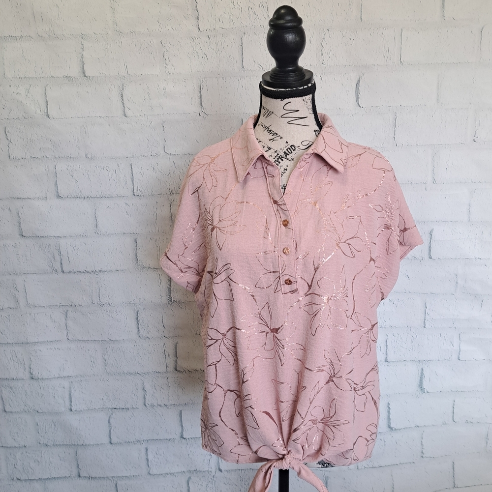 Adrienne Vittadini metallic blouse